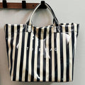 New Fashion Macaron Striped Women'S Small Handbag| Color Lightweight Bag- Easy Letter Print, Large Capacity Casual Tote Handbag, Multi-Compartment