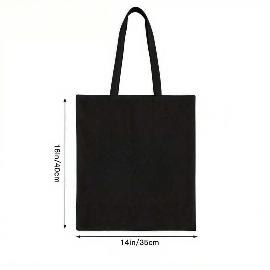 1 Piece Of "Being A Caregiver Because It's Worth It" Printed Canvas Tote Bag, Essential For Work, Travel, Picnics, And Parties, With Interesting Illustrations, Suitable As A Gift, Ideal For Back-To-Sc