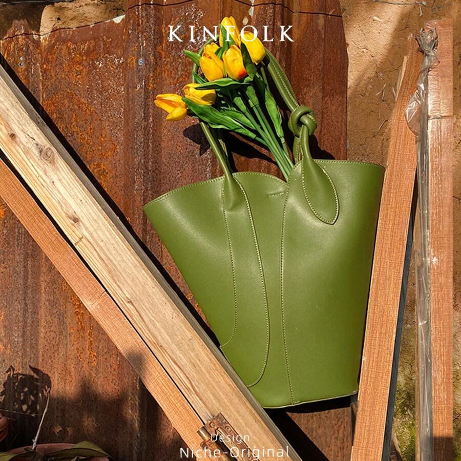 Women's Avocado Green Tote Bag Large Capacity Soft PU Leather Handbag Minimalist Top Handle Shoulder Purse For Daily Shopping Work Travel