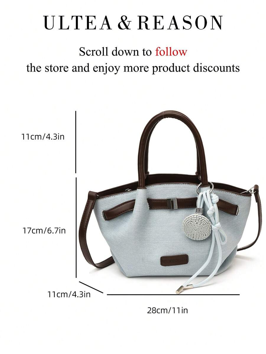 1pc Color Block PU Leather New Women Backpack, Shoulder Bag, Crossbody Bag, Fashion Tote Handbag, Adjustable Strap, Suitable For Girls, College Students, Young Professionals, Office, Business, Commute