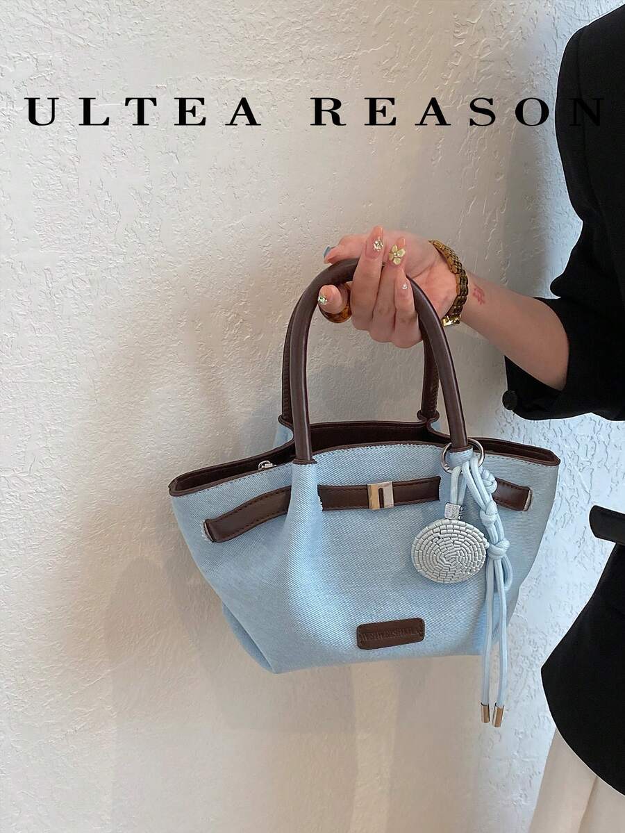 1pc Color Block PU Leather New Women Backpack, Shoulder Bag, Crossbody Bag, Fashion Tote Handbag, Adjustable Strap, Suitable For Girls, College Students, Young Professionals, Office, Business, Commute