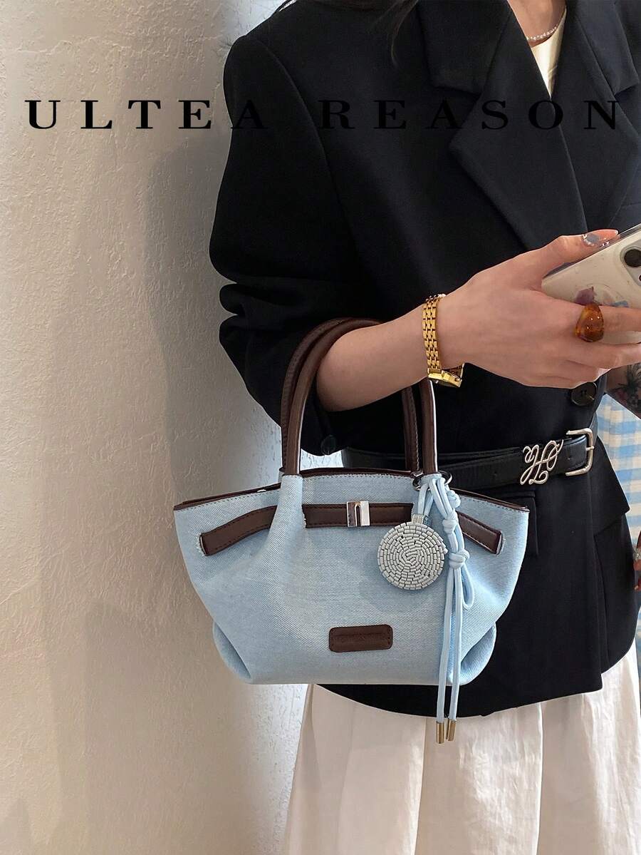 1pc Color Block PU Leather New Women Backpack, Shoulder Bag, Crossbody Bag, Fashion Tote Handbag, Adjustable Strap, Suitable For Girls, College Students, Young Professionals, Office, Business, Commute