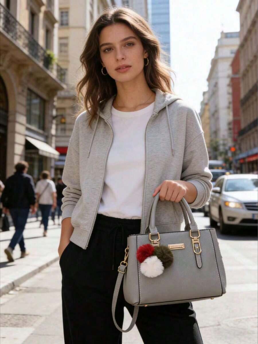 LEATVOOK Elegant Casual Tote Bag For Women, Commuter Shoulder Handbag