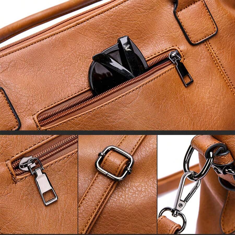 2pcs Women's Tote Bag Set, Large Capacity, Large Pockets, Handbag/Crossbody Bag, Adjustable Shoulder Strap.