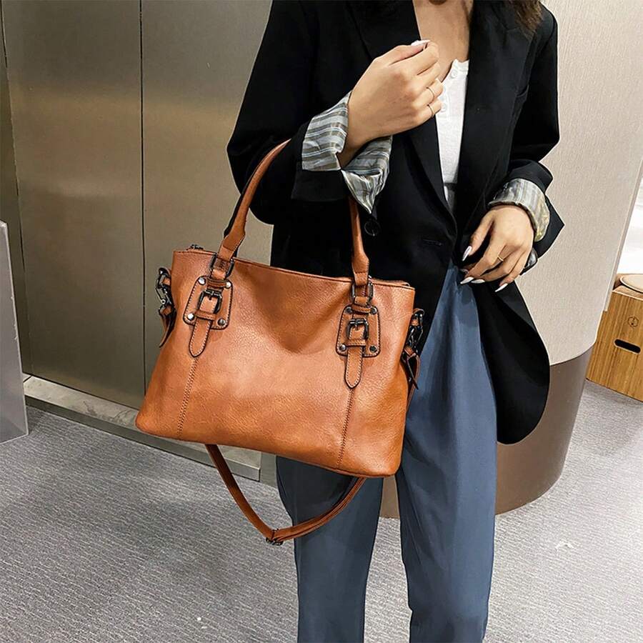 2pcs Women's Tote Bag Set, Large Capacity, Large Pockets, Handbag/Crossbody Bag, Adjustable Shoulder Strap.