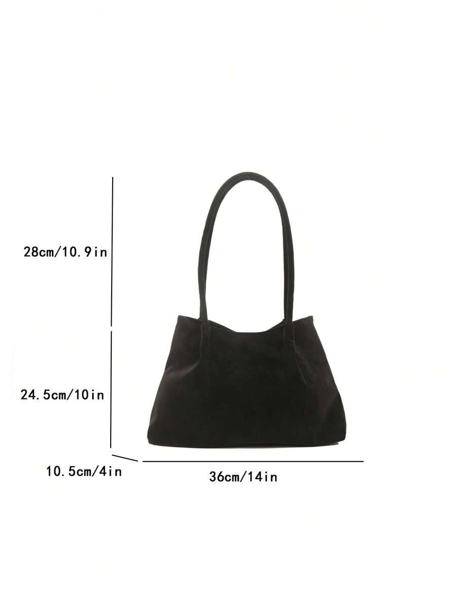 New Vintage Fashion Large Capacity Tote Bag, Lightweight Minimalist, Solid Color Shoulder Bag. Suitable For Women's Daily Life, Casual, Commute, Work, Vacation And Student Use