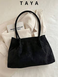 New Vintage Fashion Large Capacity Tote Bag, Lightweight Minimalist, Solid Color Shoulder Bag. Suitable For Women's Daily Life, Casual, Commute, Work, Vacation And Student Use