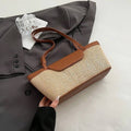 Fashion Women Shoulder Bag PU Woven Patchwork Stick Bag Large Capacity Tote Bag New Casual Woven Contrasting Color Handbag