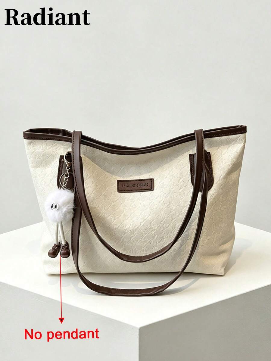 Large Capacity Women's Fashion Multifunctional Shoulder Bag, New Canvas Tote Bag, Suitable For School, Commuting And Shopping (No Pendant)