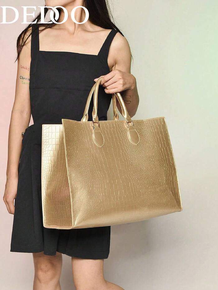 Fashion Snake Print Four Seasons Versatile Travel Shopping Bag Oversized Tote Ba
