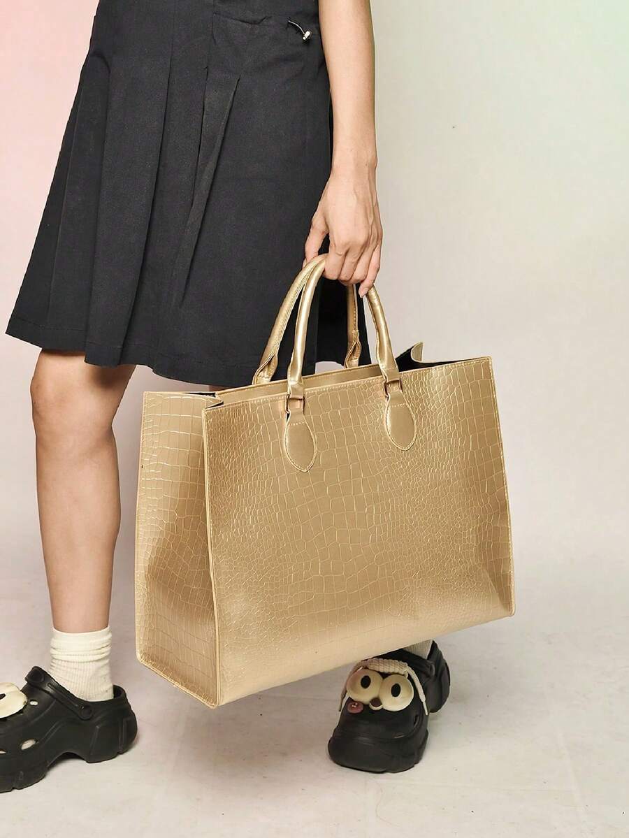 Fashion Snake Print Four Seasons Versatile Travel Shopping Bag Oversized Tote Bag