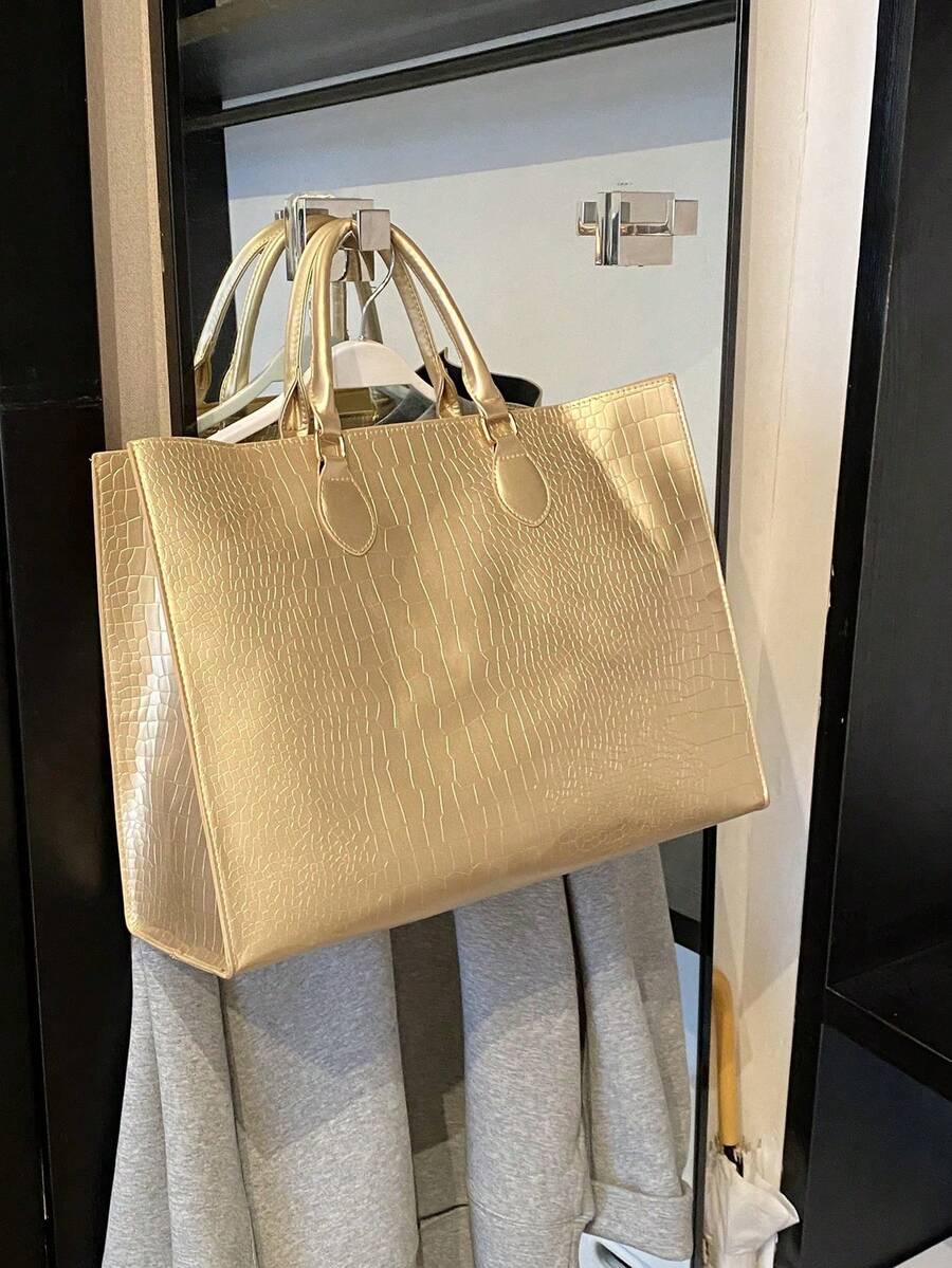 Fashion Snake Print Four Seasons Versatile Travel Shopping Bag Oversized Tote Bag
