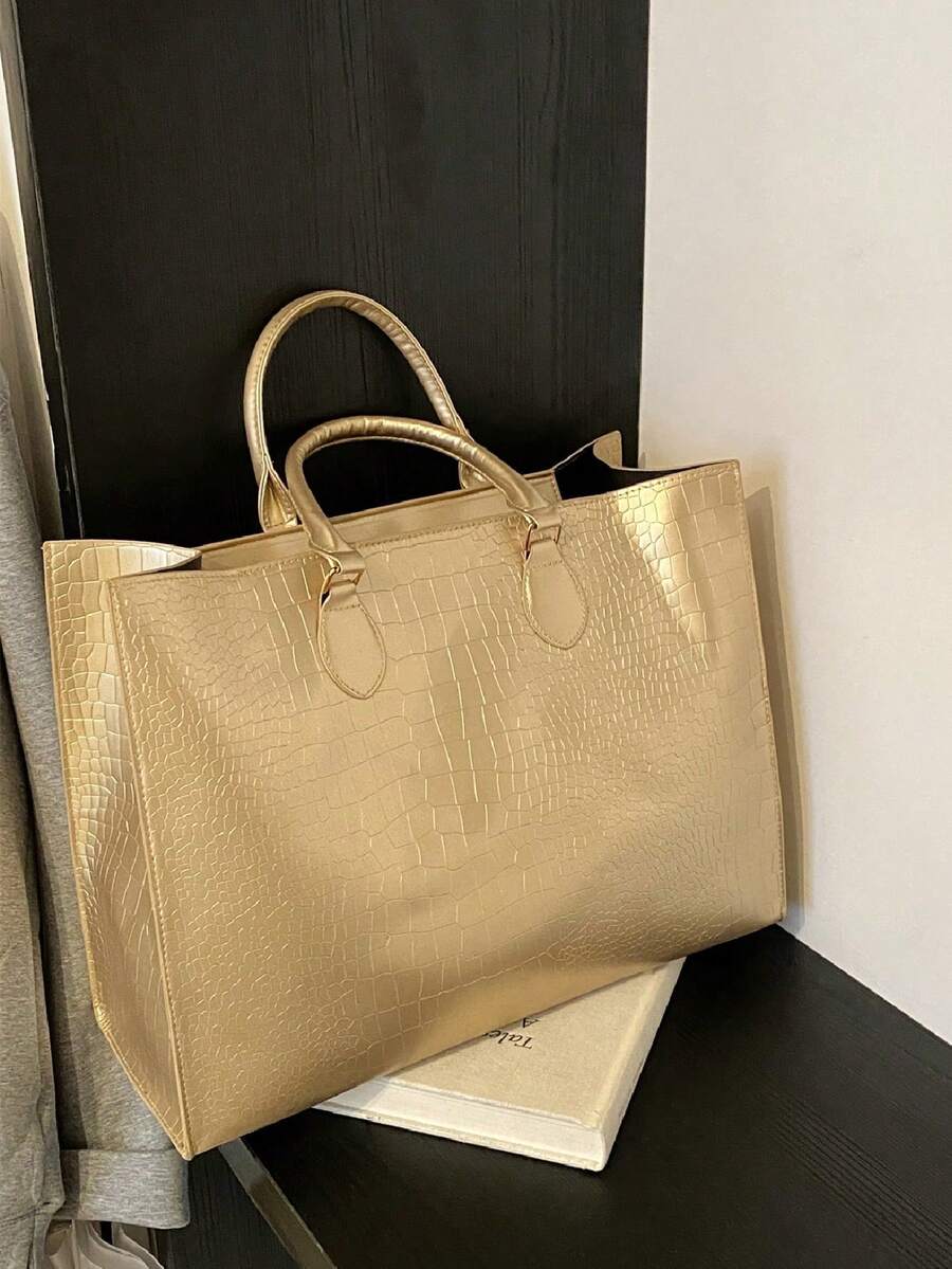 Fashion Snake Print Four Seasons Versatile Travel Shopping Bag Oversized Tote Bag
