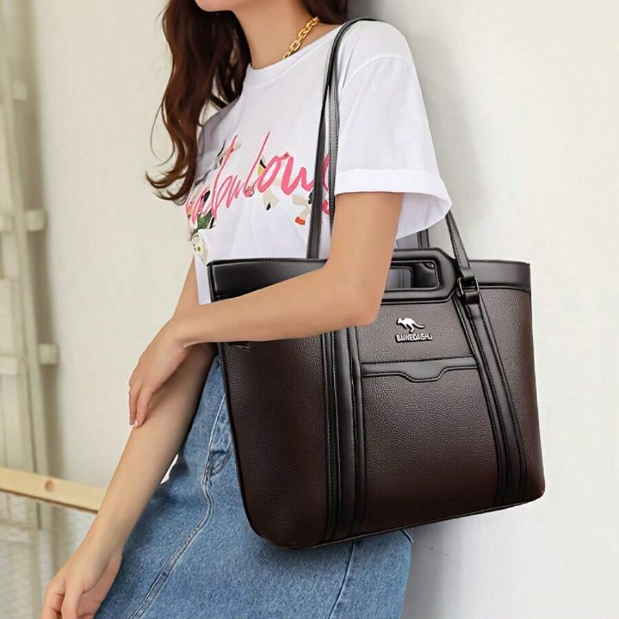 Large Capacity Women'S Handbag, High-Quality PU Tote Bag, Underarm Bag, Casual Shopping Shoulder Bag