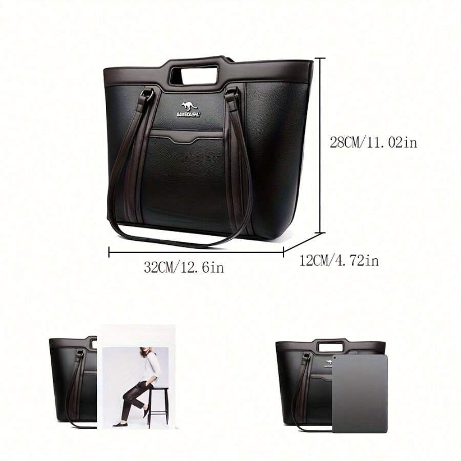 Large Capacity Women'S Handbag, High-Quality PU Tote Bag, Underarm Bag, Casual Shopping Shoulder Bag