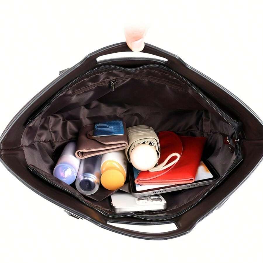 Large Capacity Women'S Handbag, High-Quality PU Tote Bag, Underarm Bag, Casual Shopping Shoulder Bag