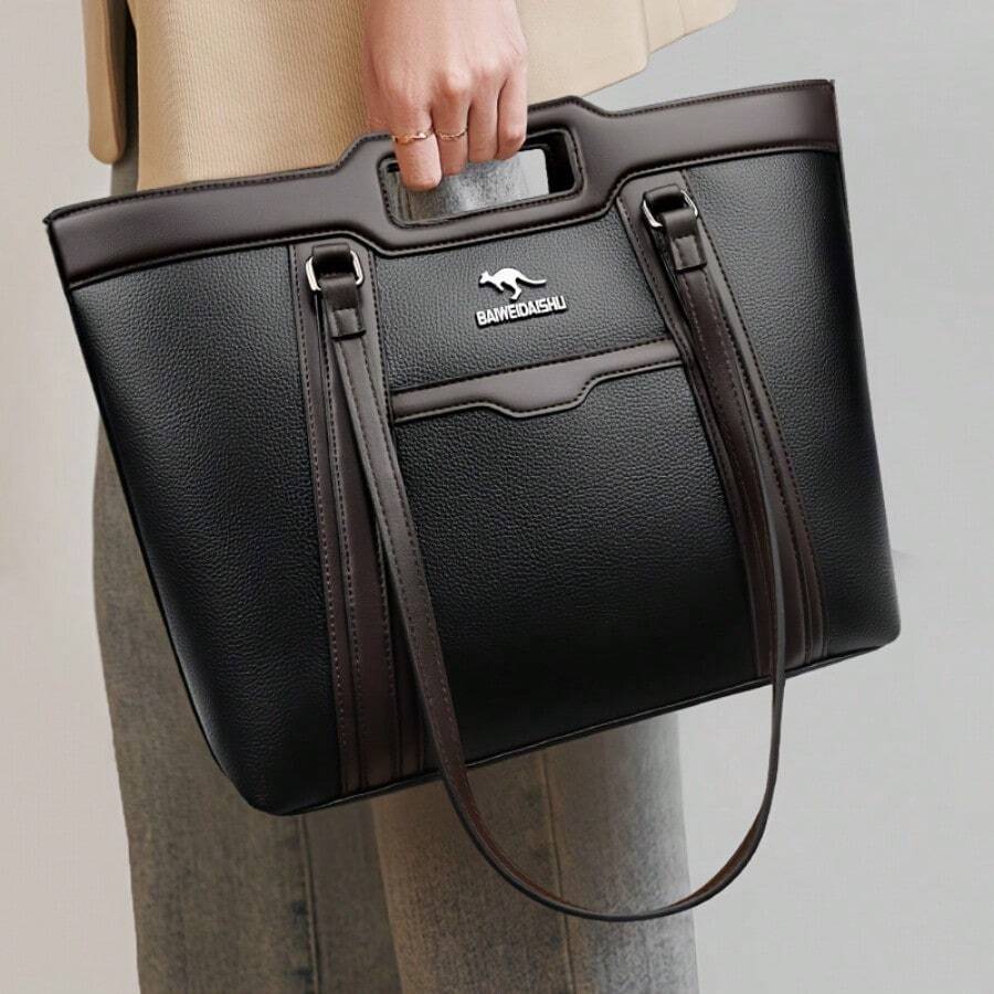 Large Capacity Women'S Handbag, High-Quality PU Tote Bag, Underarm Bag, Casual Shopping Shoulder Bag