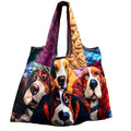1PC Women Large Capacity Tote Bag, Creative Animal Floral Print, Reusable Shopping Handbag, Versatile Casual Bag For Commute Travel Grocery, Easy To C