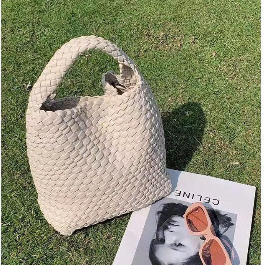 High-Quality Hand-Woven Small Tote Bag, New Large-Capacity Basket Bag