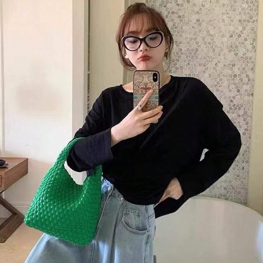 High-Quality Hand-Woven Small Tote Bag, New Large-Capacity Basket Bag