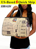 Retro Newspaper Print Women's Tote Bag Handbag Large Capacity Travel Organizer S