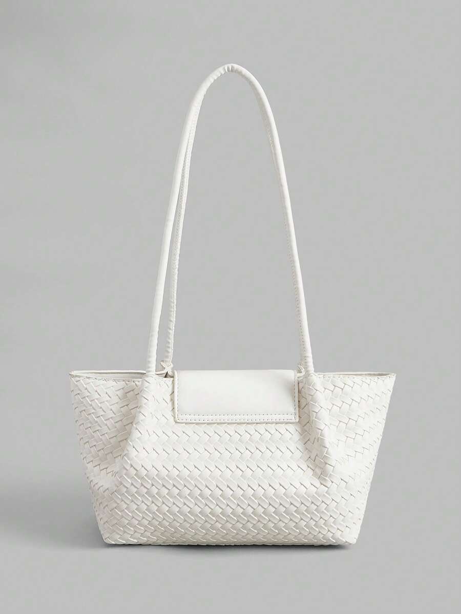 Ontre Women's Fashion Shoulder Bag, Versatile Beige Woven Tote Bag, Suitable For Daily, Commuting, Shopping, Vacation, Travel