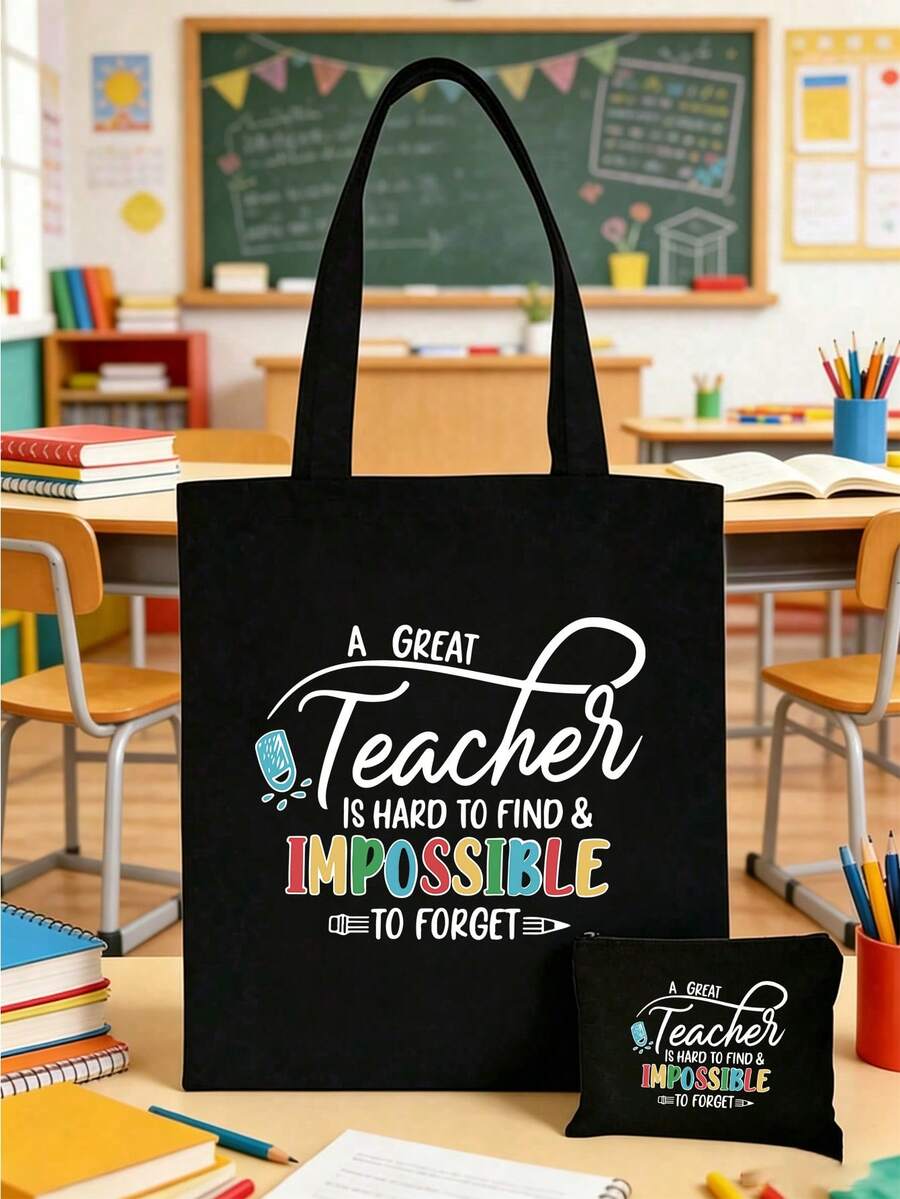 Teacher Theme Mesh Bag, Floral Design With "Teacher" Text, Transparent Mesh Storage Bag Toiletry Bag, Cosmetic Storage Bag, Portable Toiletry Organizer Bag, Ideal Teacher Gift, Travel Accessory| Insp
