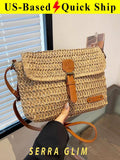 Retro-Chic Beach Tote Bag Beach Vacation Straw Crossbody Bag Summer Casual Messenger Bag Vintage Handbag Woven Bag-Perfect For Beach Trips Vacations