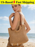 Large Capacity Crochet Tote Bag For Women Summer Vacation Bag Boho Shoulder Bag