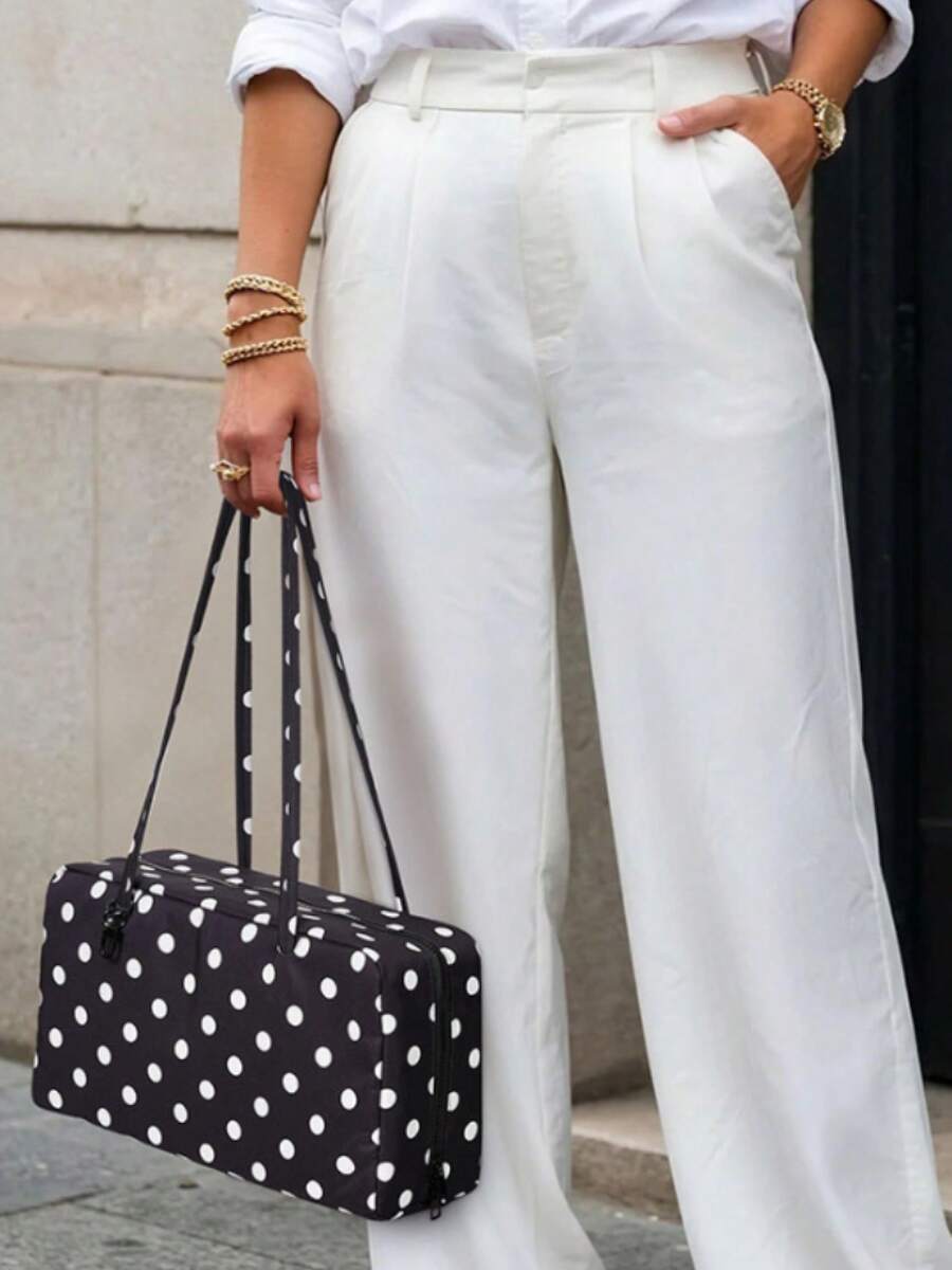 Polka Dot Nylon Shoulder Tote Bag For Women, Large Capacity Slouchy Hobo Bag, Fashion Versatile Commuter Travel Handbag