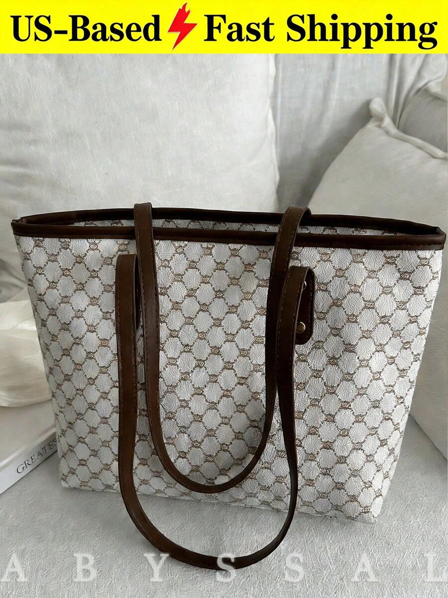 Versatile Women's Shoulder Bag Large-Capacity Tote Bag For Women–Vintage Leather Look Commuter & Shopping Handbag Back To School Valentine's Day Gift