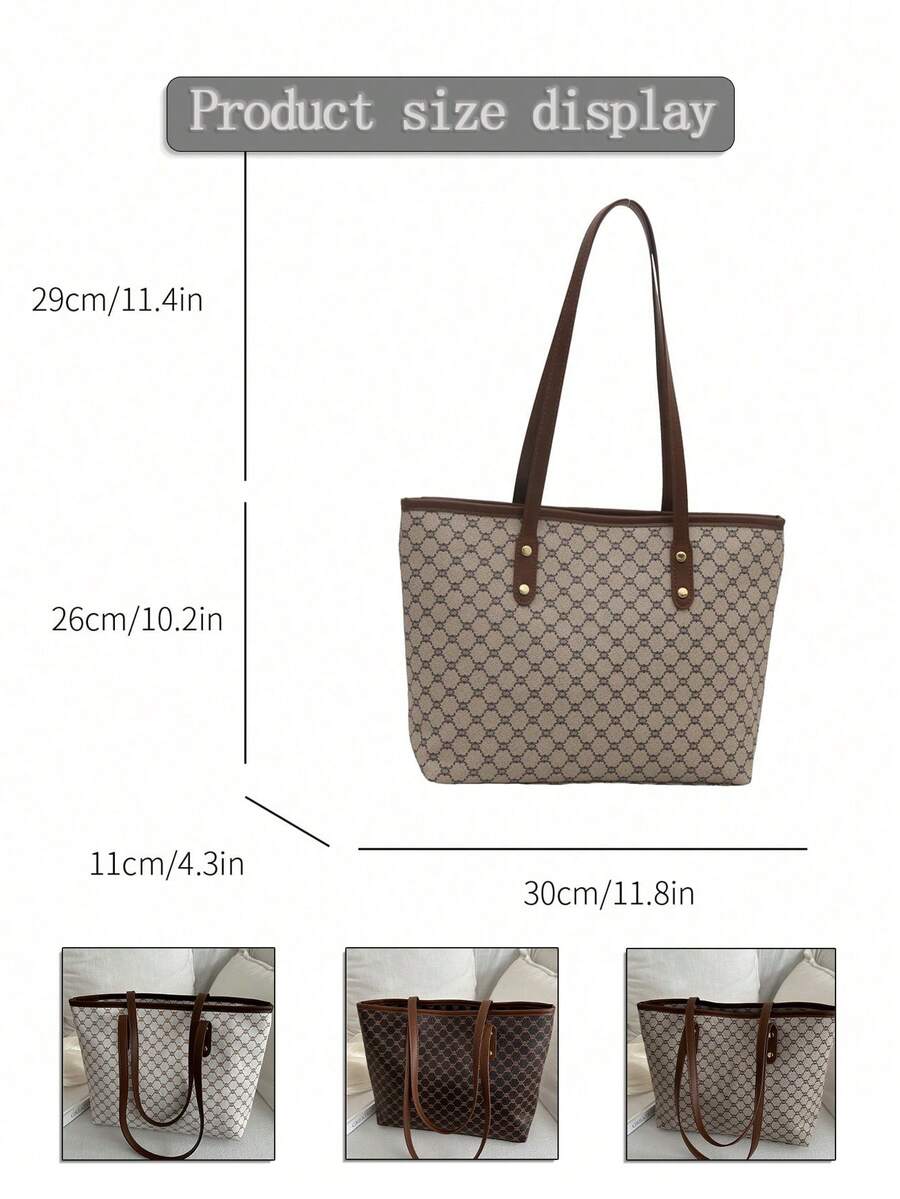 Versatile Women's Shoulder Bag Large-Capacity Tote Bag For Women–Vintage Leather Look Commuter & Shopping Handbag Back To School Valentine's Day Gift
