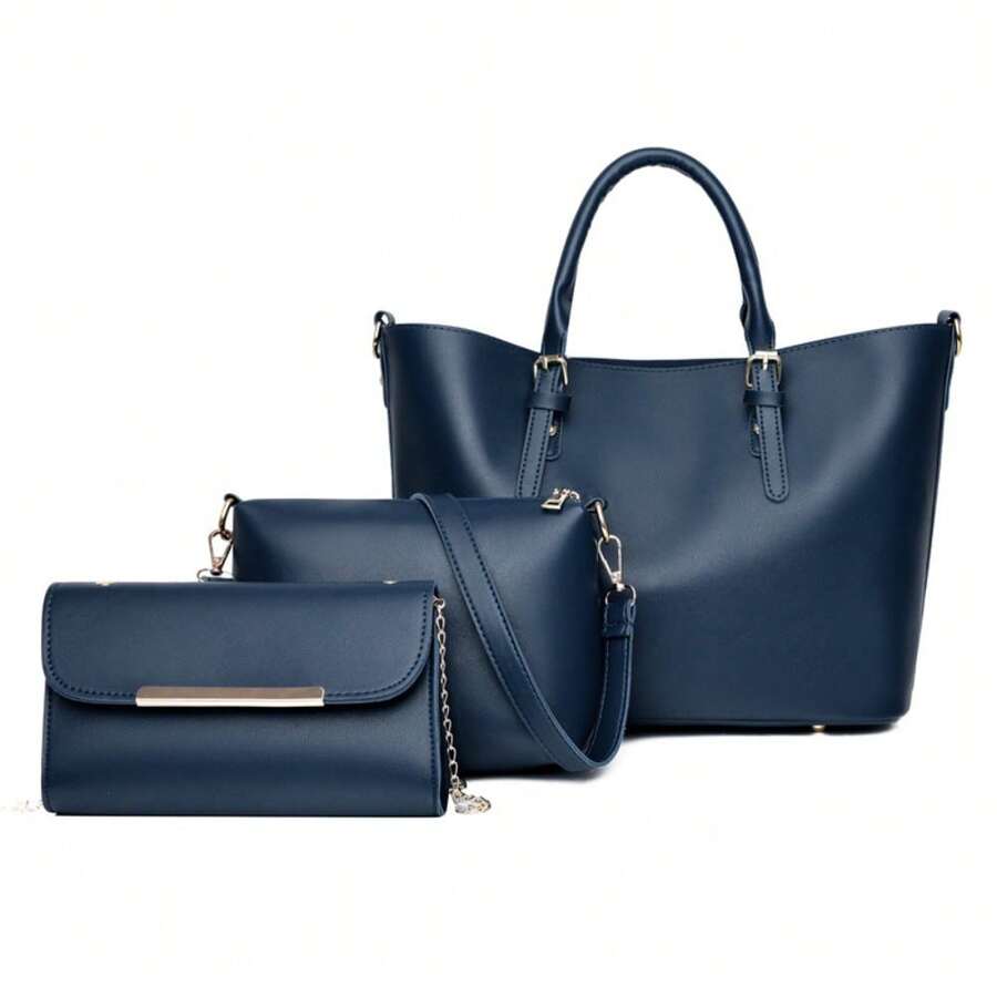 Women 3 Piece Tote Bag Set Handbags Large Capacity Shoulder Bag Wallet Purses Casual Daily Work Bag