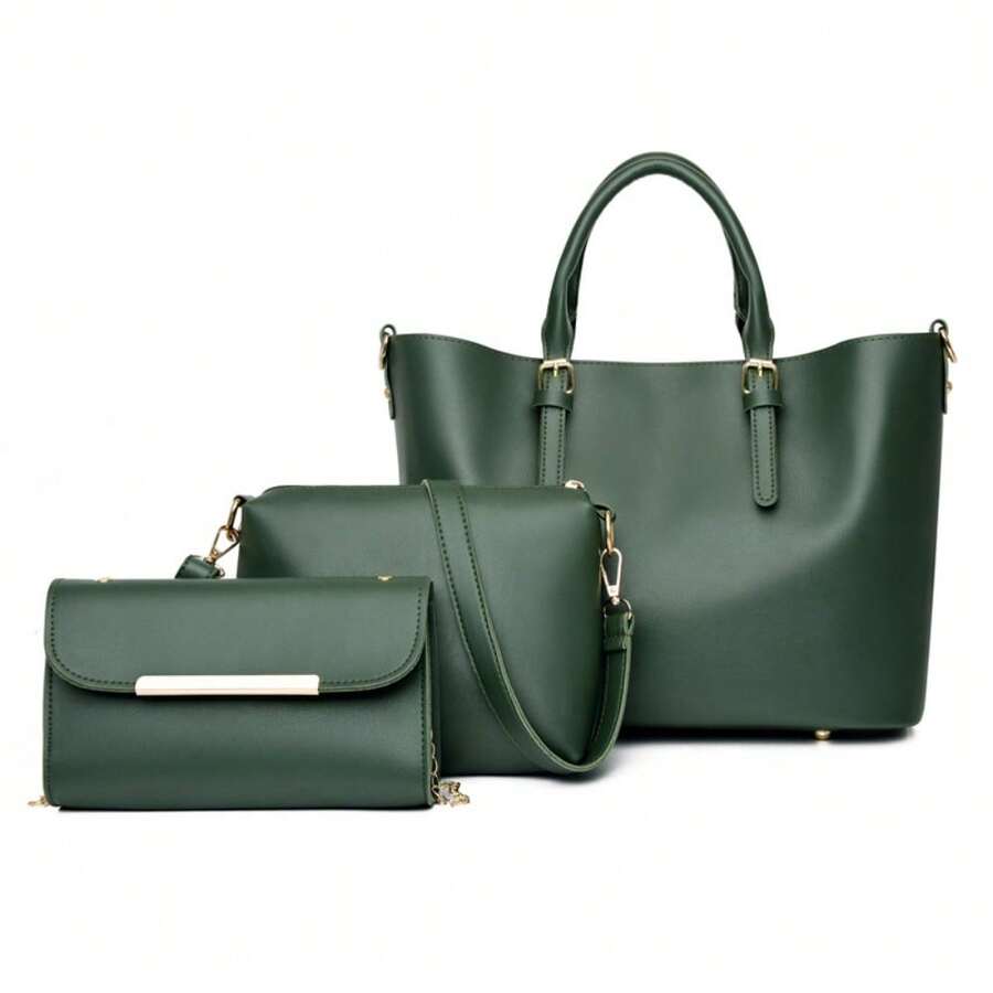 Women 3 Piece Tote Bag Set Handbags Large Capacity Shoulder Bag Wallet Purses Casual Daily Work Bag