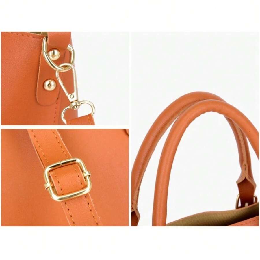 Women 3 Piece Tote Bag Set Handbags Large Capacity Shoulder Bag Wallet Purses Casual Daily Work Bag