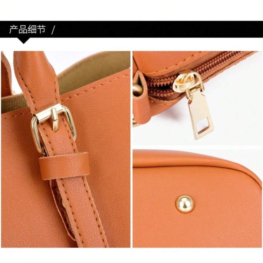 Women 3 Piece Tote Bag Set Handbags Large Capacity Shoulder Bag Wallet Purses Casual Daily Work Bag