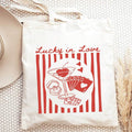 Lucky In Love Tote Bag, Bridal Party Gift, Bridesmaid Tote, Club Bachelorette Favors, Creative Tote, Bride Tote Bag