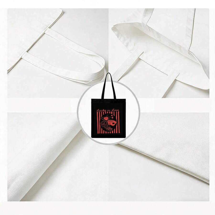 Lucky In Love Tote Bag, Bridal Party Gift, Bridesmaid Tote, Club Bachelorette Favors, Creative Tote, Bride Tote Bag