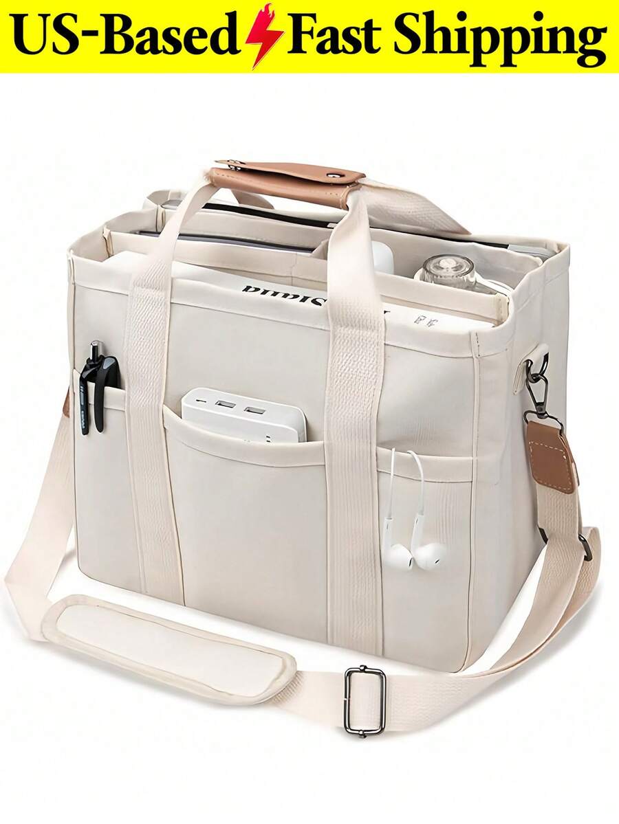 Large-Capacity Multi-Compartment Shoulder Bag Versatile Minimalist-Worthy Mom Bag Stylish Multifunctional Tote Dual-Use Crossbody/ Convenient Travel