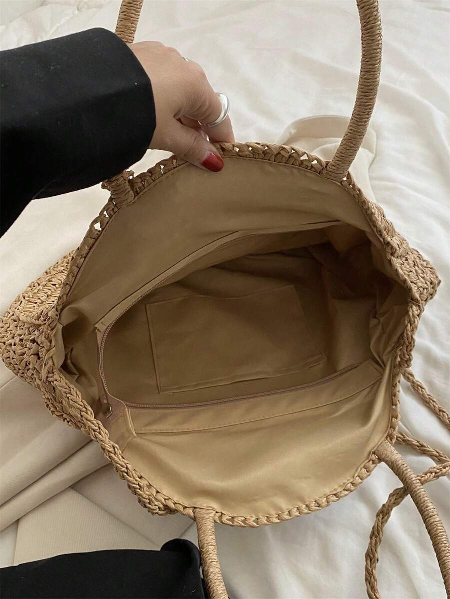New Arrival Summer Beach Woven Rattan Bag Round Tassel Straw Woven Shoulder Bag, Local Delivery Inspired Designer Handbags, Luxury Bags For Women