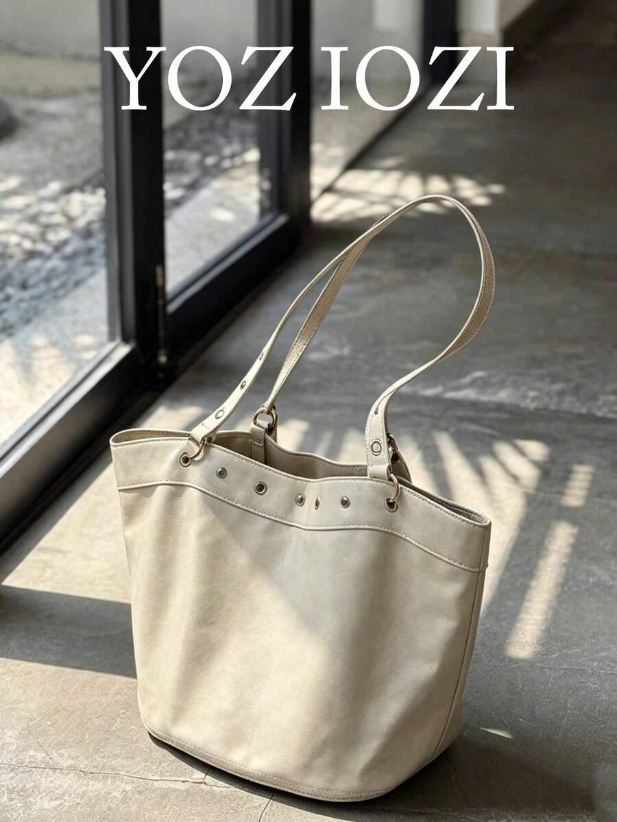 Lace Floral Polka Dot Sweet Campus Shoulder Bag For Girls, Suitable For University Students, Versatile Canvas Tote Bag, Polka Dot