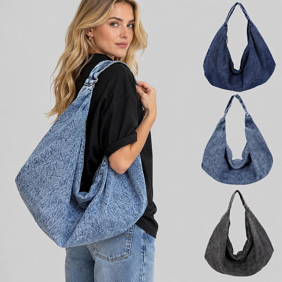 American Retro Women's Crescent Bag, Casual Style Commuter Shoulder Bag.