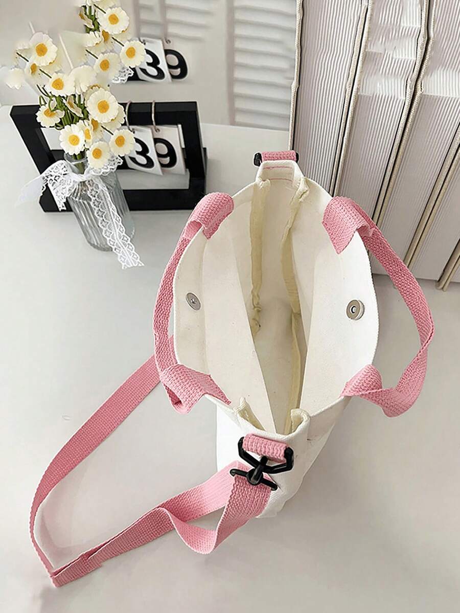 Cute Dachshund And Butterfly Print Tote Bag, Women's Handbag, Large Capacity Multifunctional Shoulder Bag, Crossbody Bag, Detachable And Adjustable Wide Strap, Lightweight And Durable Commuter Shoppin