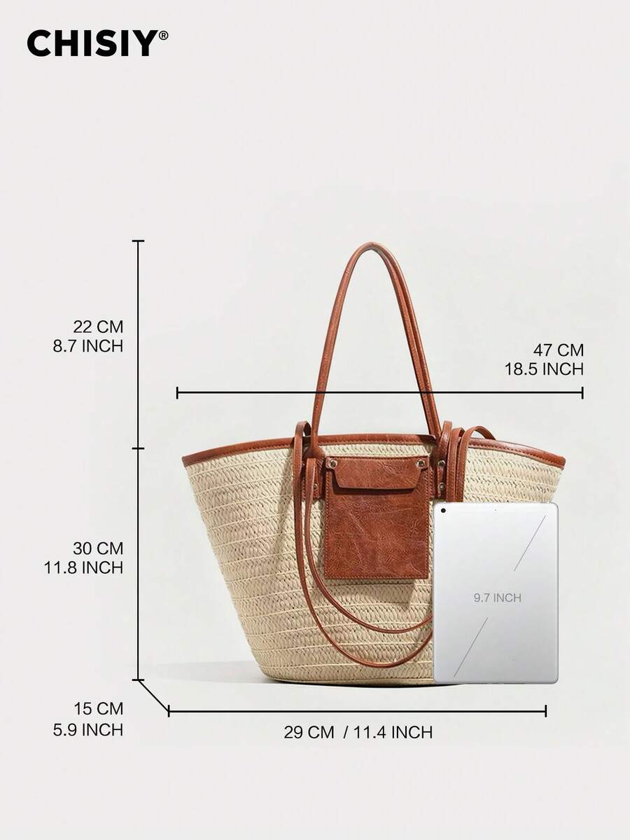 New Women's Shoulder Bag, European And American Retro Handmade Woven Handbag, Straw Woven Bag, Vacation Style Casual Women's Bag