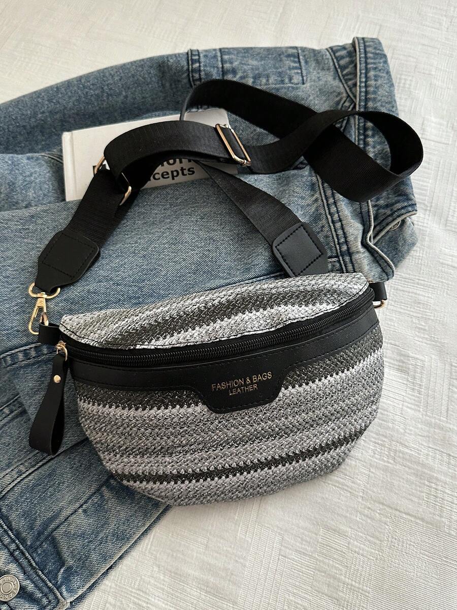 Fashionable Women's Shoulder Bag, Textured Commuter Tote Bag, Crossbody Bag, Large Capacity, Minimalist Versatile Niche Design Casual Bag