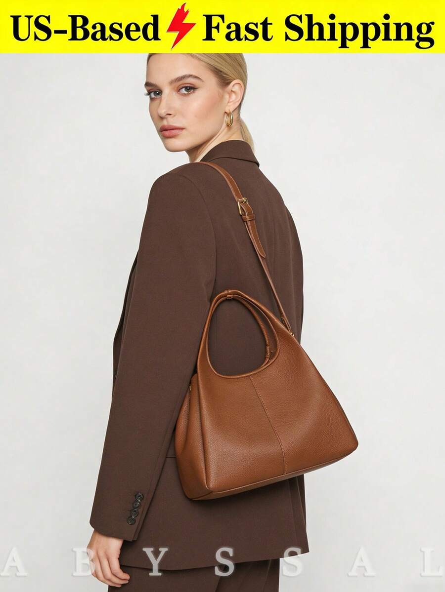 Large Capacity Soft Tote Bag For Women Multi-Way Crossbody Shoulder Bag Faux Leather Purse Top Handle Bag Bucket Bag Back To School Outfits