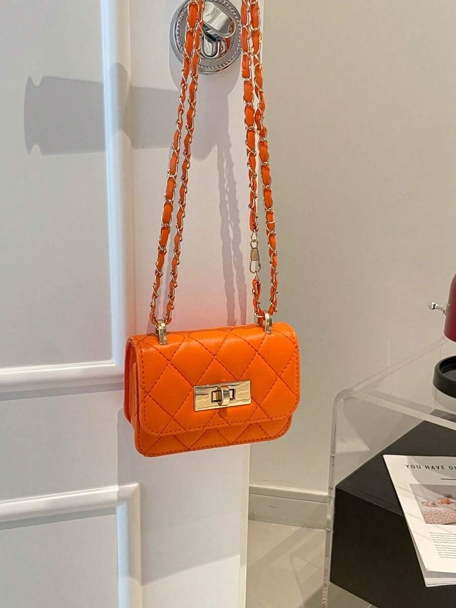 Mini Square Handbag New Style Women's Tote Bag Rhombus Quilted High-End Texture Shoulder Bag Woven Chain Flap Small Bag Red Cute Crossbody Women's Bag Accessory Bag