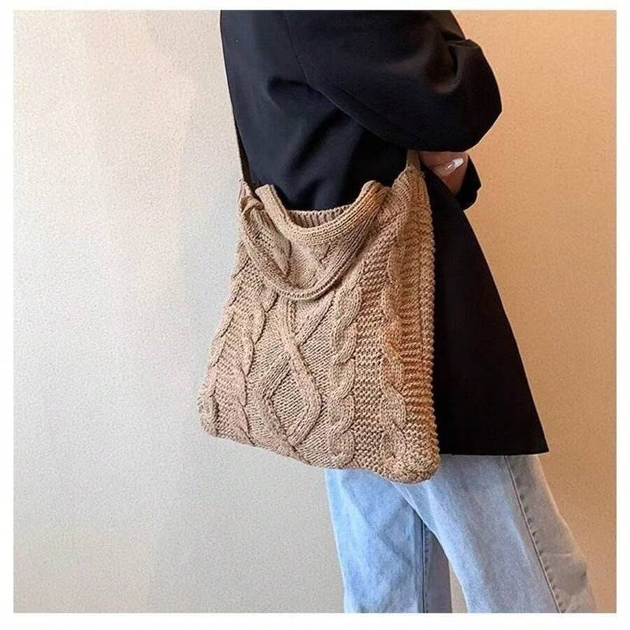 Large-Capacity Women's Bags, Autumn & Winter Shoulder & Hand Tote Bags, Retro Stylish With Premium Texture, Versatile Cross-Border Commuting Bags