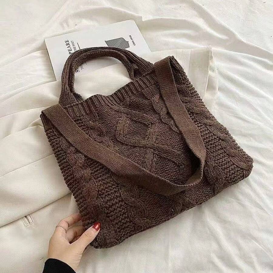 Large-Capacity Women's Bags, Autumn & Winter Shoulder & Hand Tote Bags, Retro Stylish With Premium Texture, Versatile Cross-Border Commuting Bags