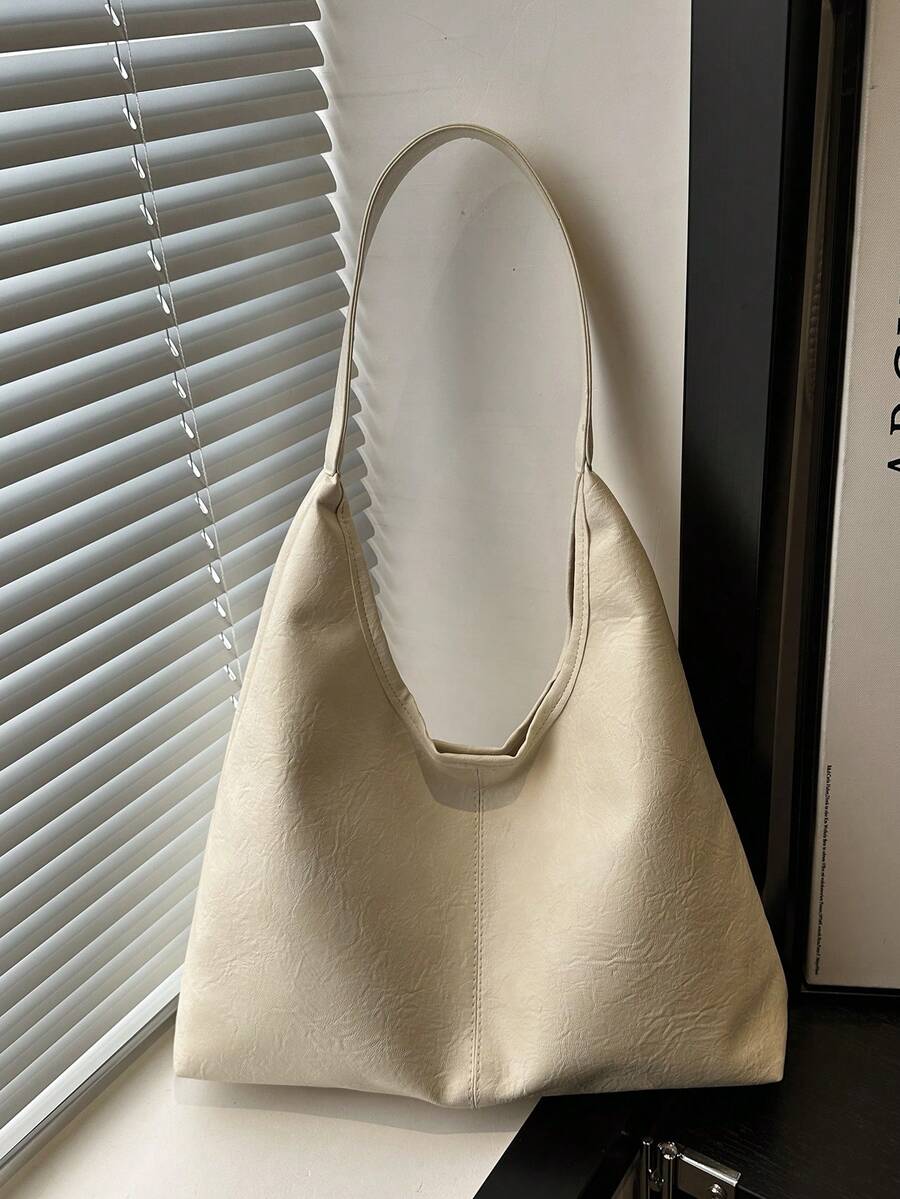 Women's New Large Tote Bag, Fashionable Design Shoulder Bag, Soft PU Material, Textured Style (Color Difference Due To Photo Angle)
